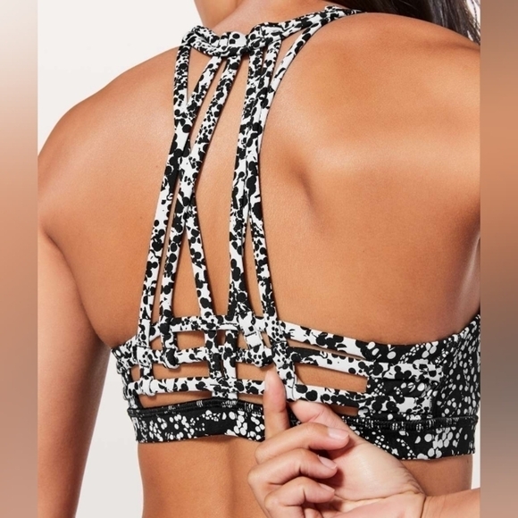 Lululemon Slide With Me Bra Chirasu Black / Chirakasu Alpine White sz 4 - Picture 1 of 7